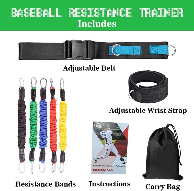 ENERACES Baseball Resistance Bands for Catcher – Pro-Grade Catcher Framing Receiving Aid | 5-Level Adjustable Catcher Resistance Bands for Baseball/Softball Training (All Ages) - Image 2